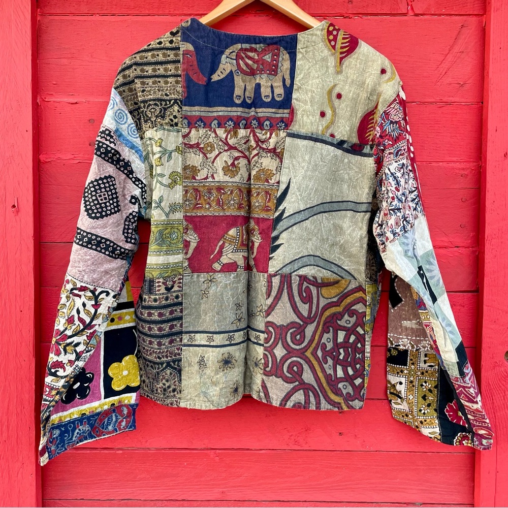 Sacred Threads Button Down Patch-Quilt Jacket - image 6